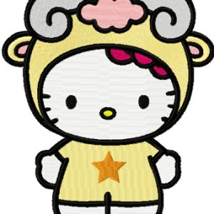 Hello Kitty Aries embroidery design