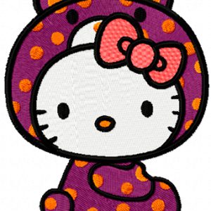 Hello Kitty Bear Costume embroidery design
