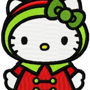 Hello Kitty Christmas Costume embroidery design