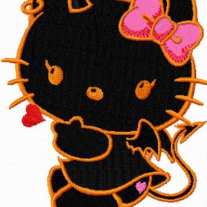 Hello Kitty Demon 1  embroidery design