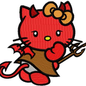 Hello Kitty Devil embroidery design