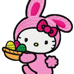 Hello Kitty Happy Easter Eggs embroidery design
