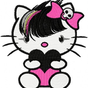 Hello Kitty Emo embroidery design