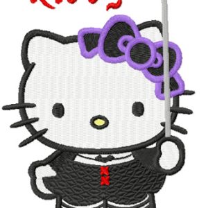 Hello Kitty Gothic embroidery design