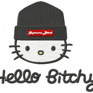 Hello Kitty Hello Bitchy embroidery design