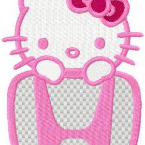 Hello Kitty Honda logo embroidery design