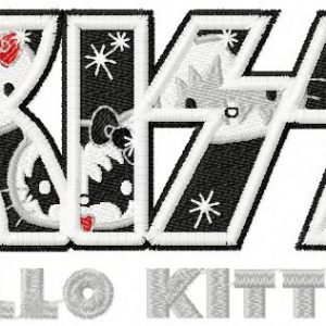 Hello Kitty KISS logo embroidery design