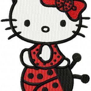 Hello Kitty Ladybug embroidery design
