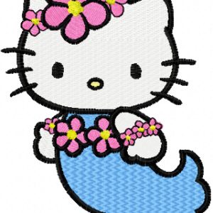 Hello Kitty Mermaid embroidery design