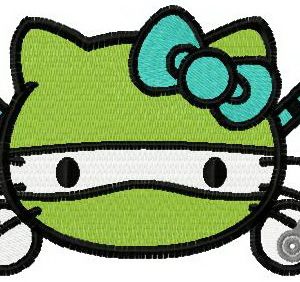 Kitten ninja turtle embroidery design