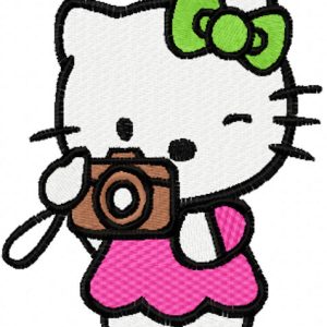 Hello Kitty Photographer embroidery design