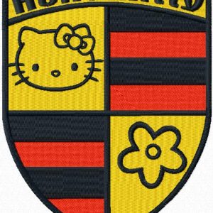 Hello Kitty Porsche embroidery design