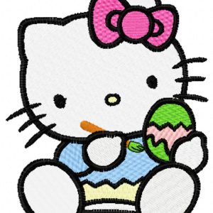 Hello Kitty Ready for Easter  embroidery design