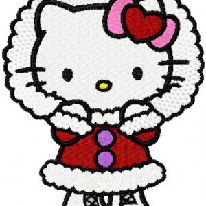 Hello Kitty Winter Skating embroidery design