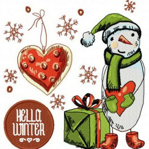 Hello winter 2 embroidery design