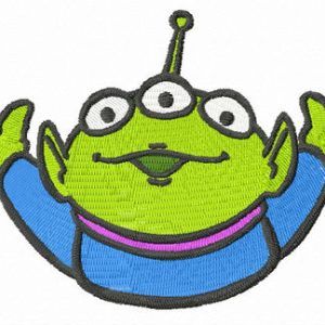 Hi Little Green Man embroidery design