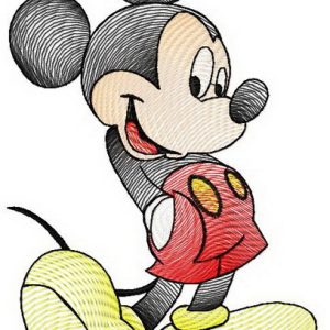 Hi, Mickey embroidery design