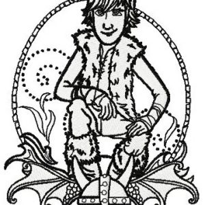 Hiccup Horrendous Haddock III sketch embroidery design