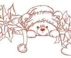 Hiding among flowers embroidery design