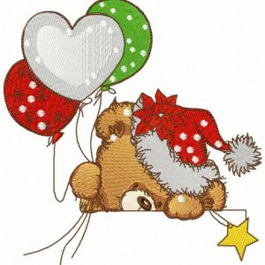 Hiding teddy bear embroidery design