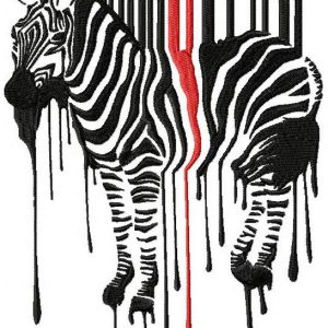 Hiding zebra embroidery design