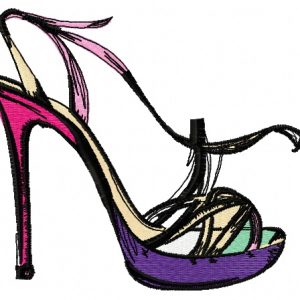 High heel shoe 4 embroidery design
