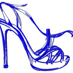 High heel shoe 5 embroidery design