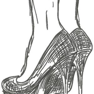 High heels embroidery design