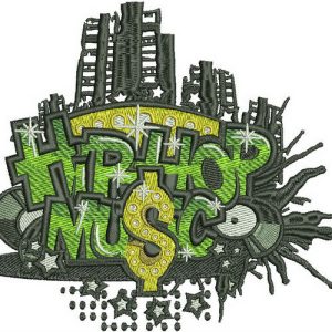 Hip Hop music embroidery design