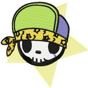 Hip Hop skeleton embroidery design