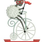 Hipster New Year embroidery design
