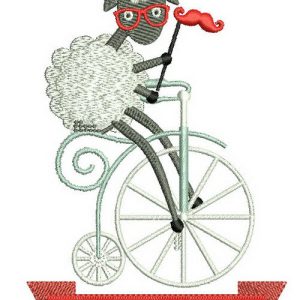 Hipster New Year embroidery design