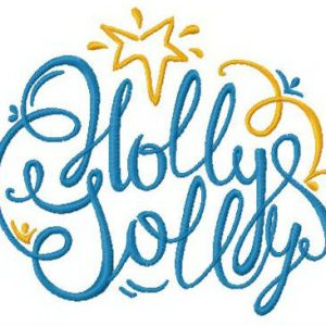 Holly Jolly star embroidery design