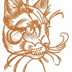 Home cat sketch 2 embroidery design