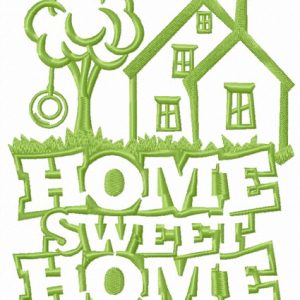 Home sweet home countryside embroidery design