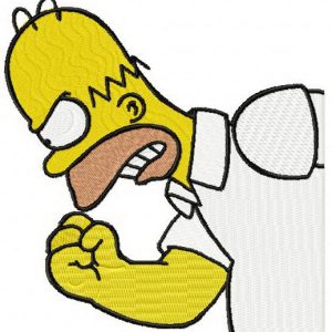 Homer angry embroidery design