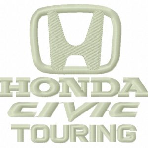 Honda Civic Touring logo embroidery design