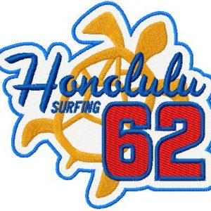 Honolulu surfing 62 embroidery design
