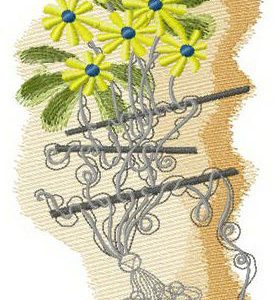 Hooked kite embroidery design