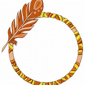 Hoop with feather embroidery design