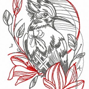 Hoopoe embroidery design