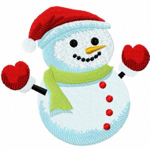 Hooray! Snowman embroidery design