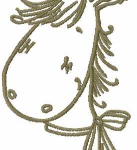 Horse contour embroidery design