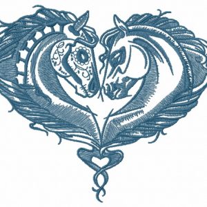 Horse heart 4 embroidery design