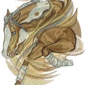 Horse running embroidery design