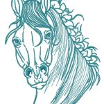 Horse with a knitted mane 2 embroidery design