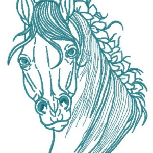 Horse with a knitted mane 2 embroidery design