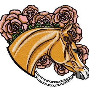 Horse with pearl bridle 2 embroidery design