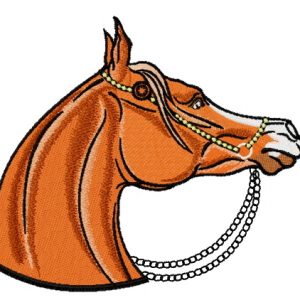 Horse with pearl bridle 4 embroidery design