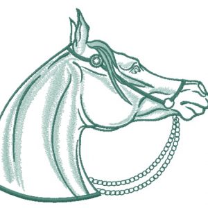 Horse with pearl bridle 5 embroidery design